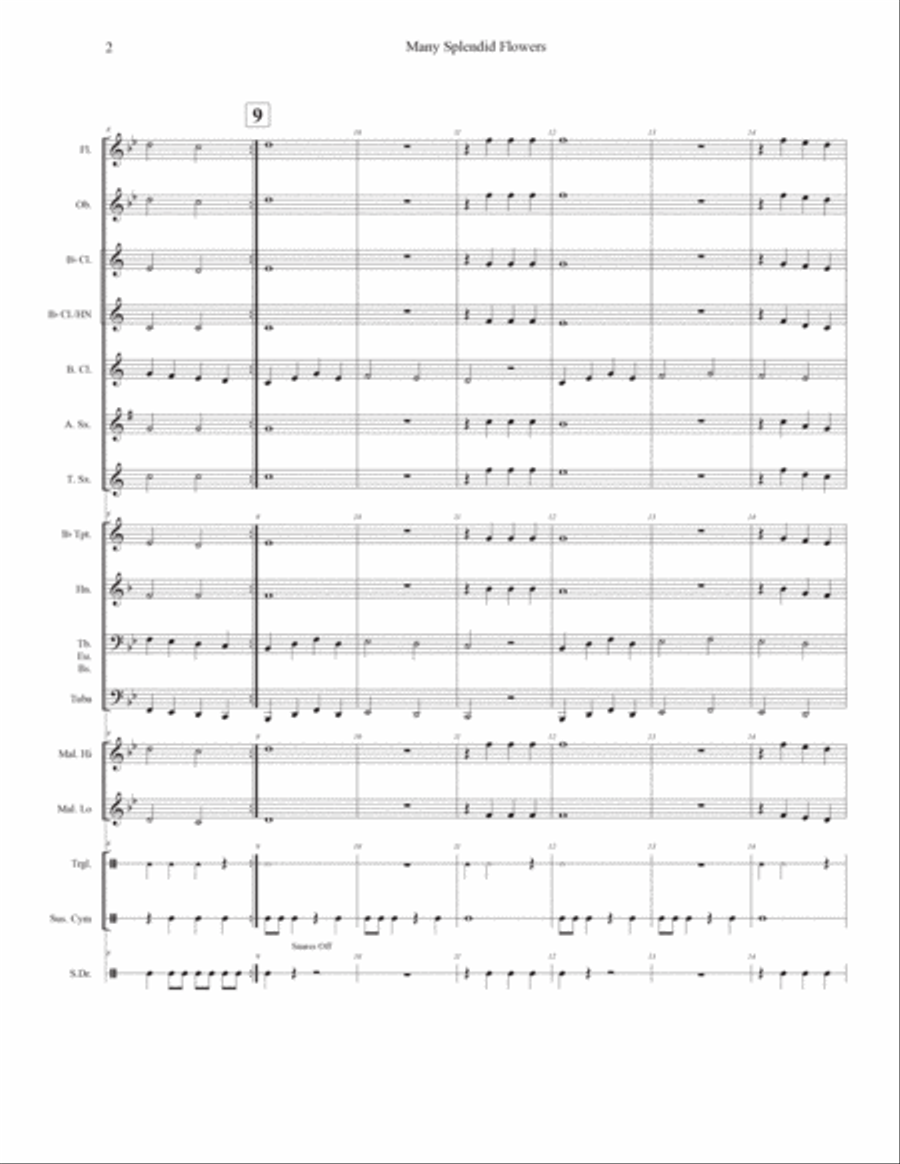 Many Splendid Flowers Concert Band scores gallery preview page 5