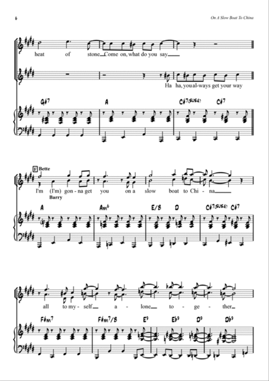 On A Slow Boat To China Tenor Voice scores gallery preview page 6