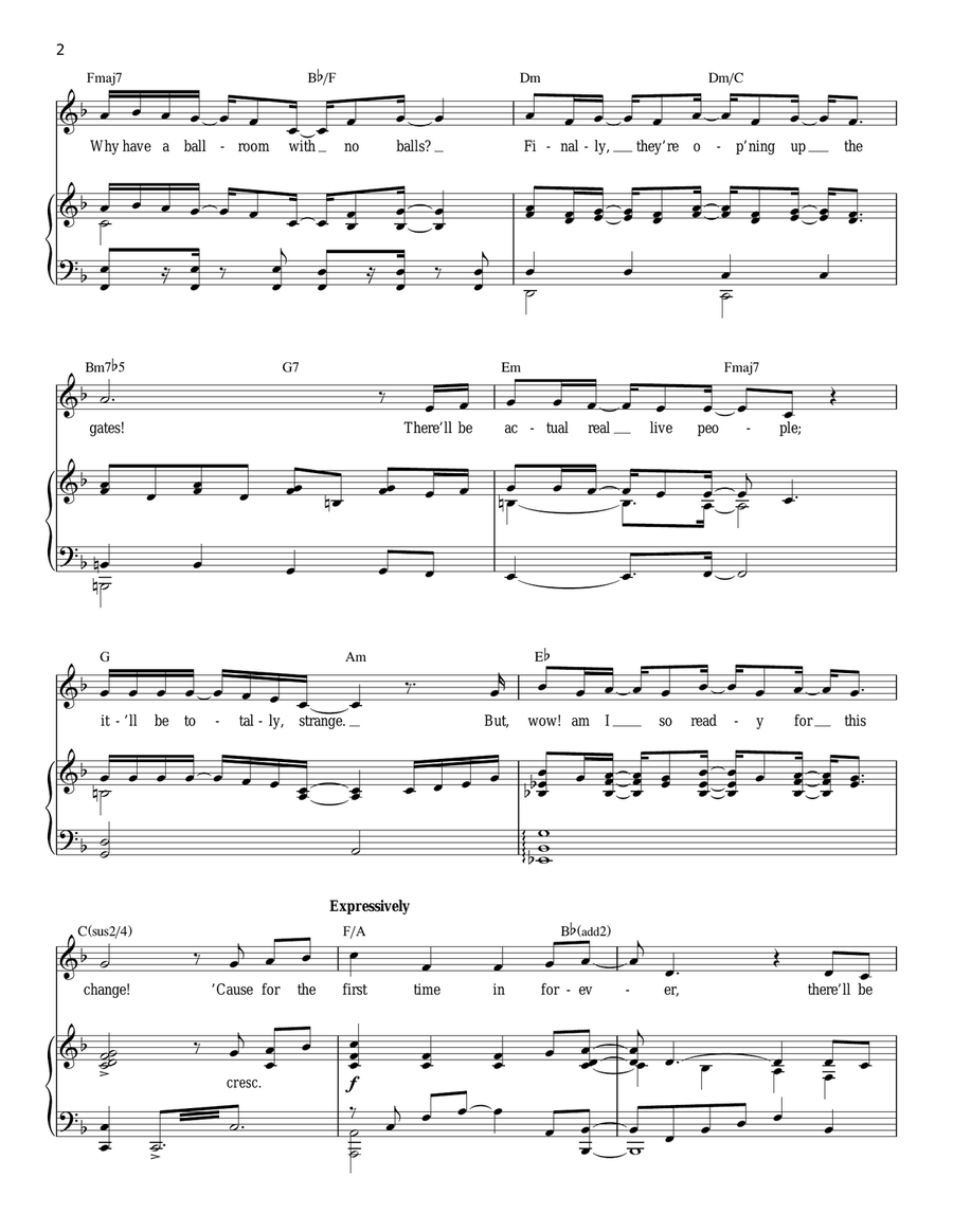For The First Time In Forever (from Frozen) Voice scores gallery preview page 2