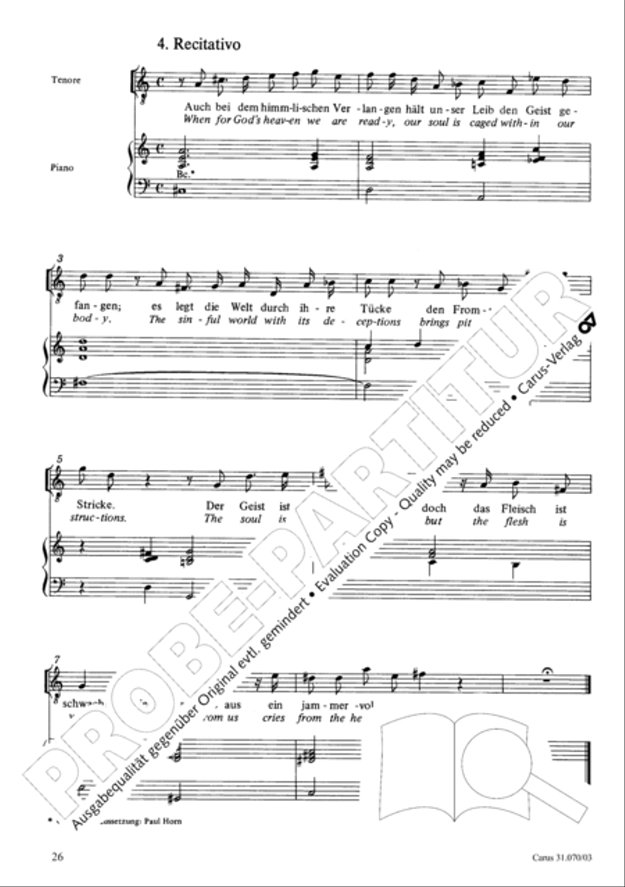 Watch now, praying, praying, watch now (Wachet! betet! betet! wachet!) 4-Part scores gallery preview page 30
