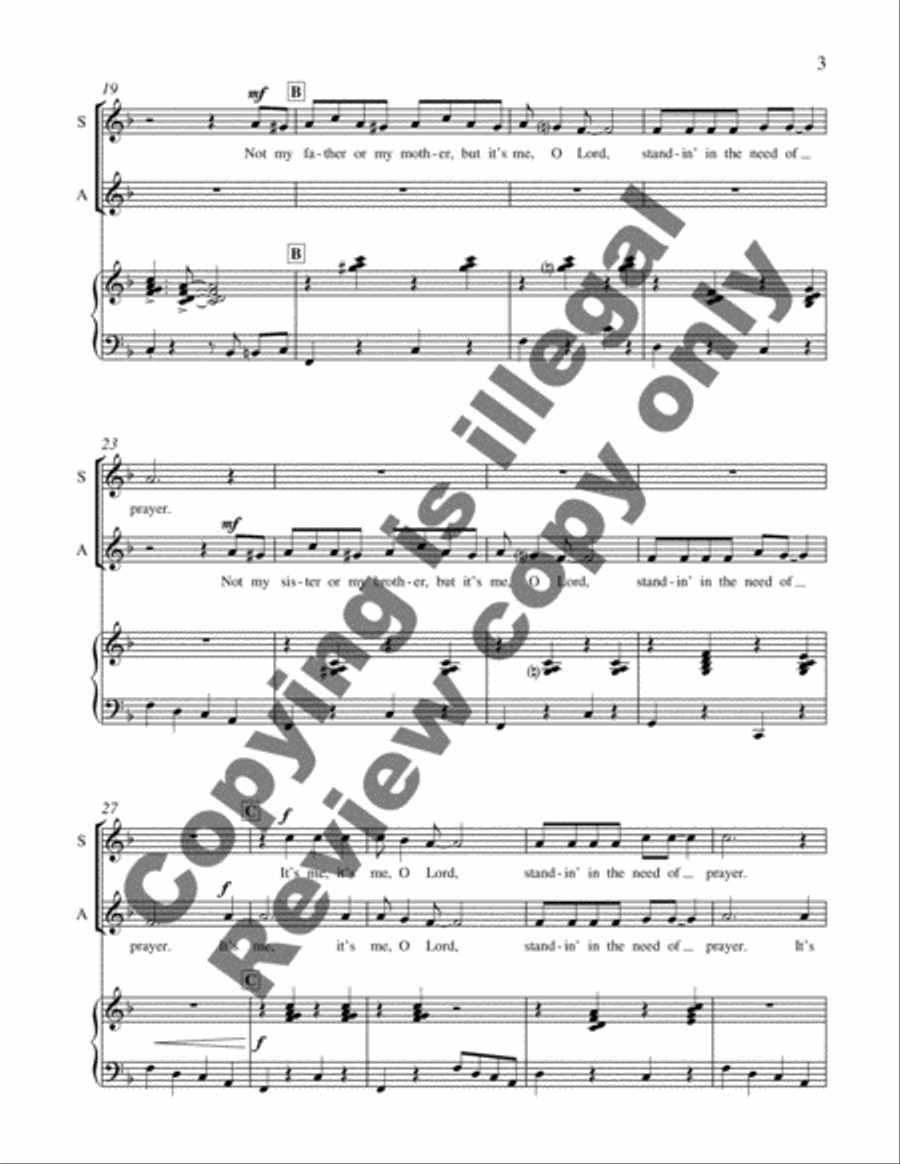 Voices in Song: 3. Standin' in the Need of Prayer SA scores gallery preview page 4