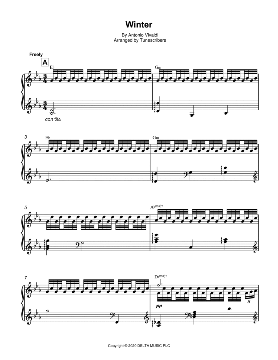 Winter Piano Solo scores gallery preview page 1