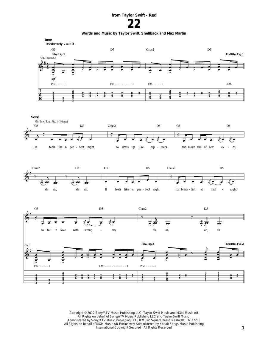 22 22 Acoustic Guitar scores gallery preview page 1