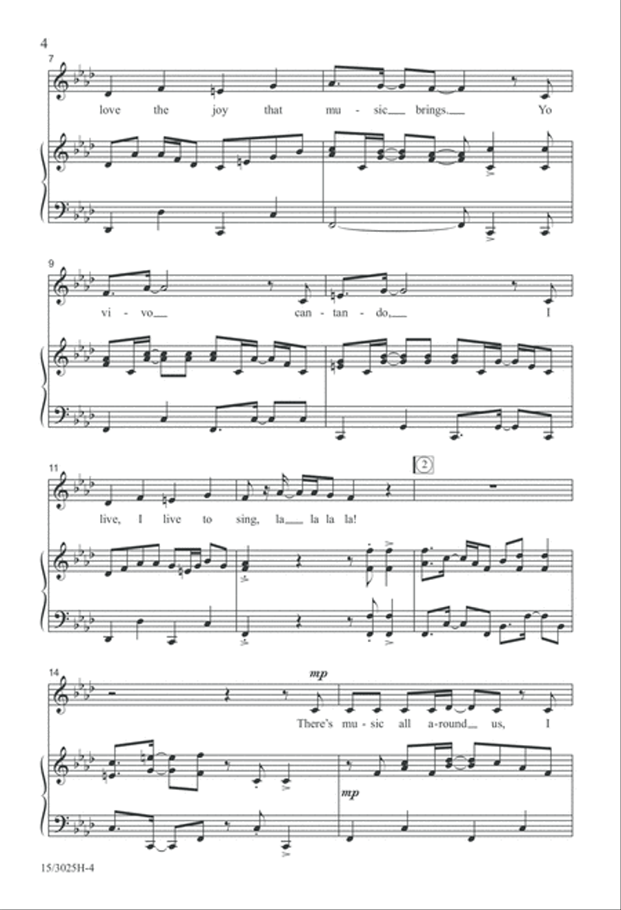 Yo Vivo Cantando! Unison Choir scores gallery preview page 4