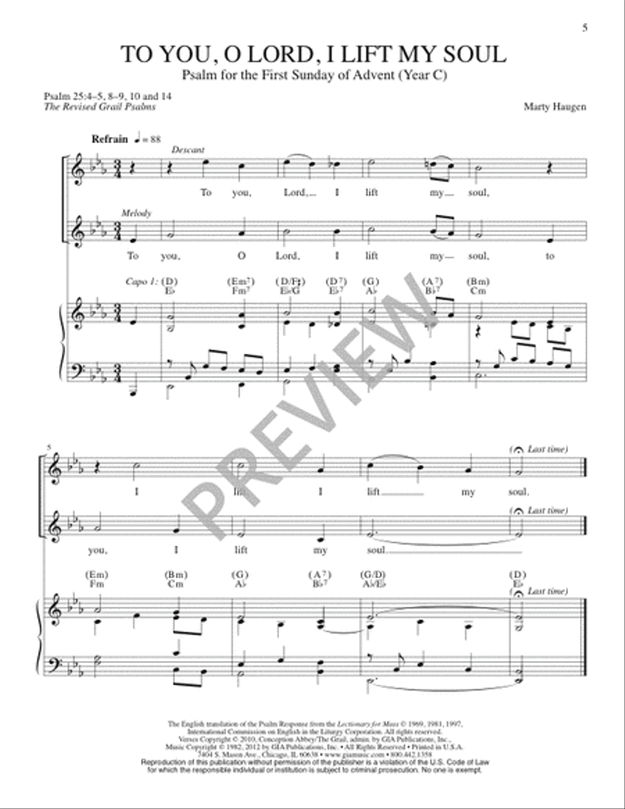 The Lyric Psalter, Year C Piano scores gallery preview page 7