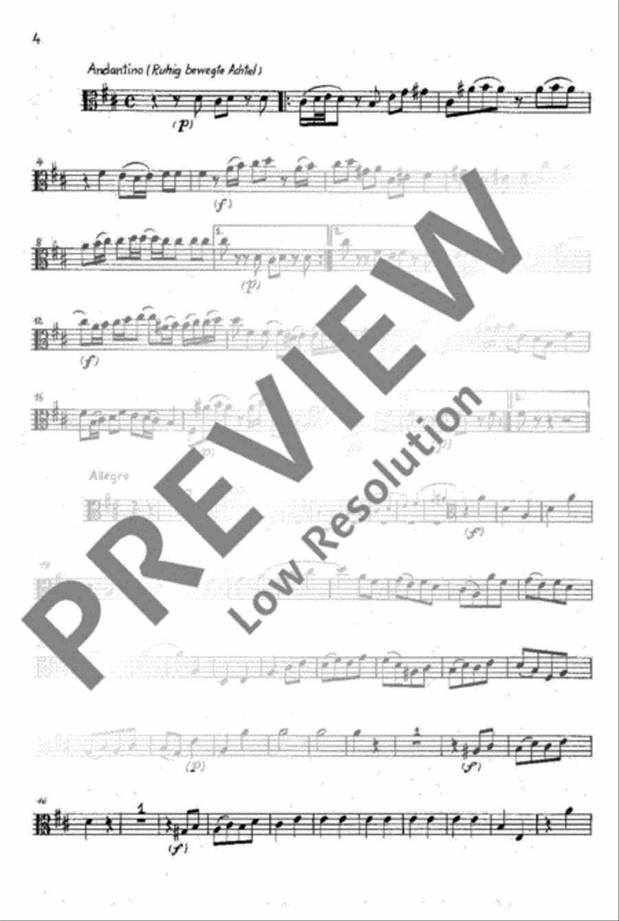 Sinfonia D major Viola scores gallery preview page 4