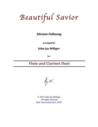 Book cover for Beautiful Savior for Flute and Clarinet