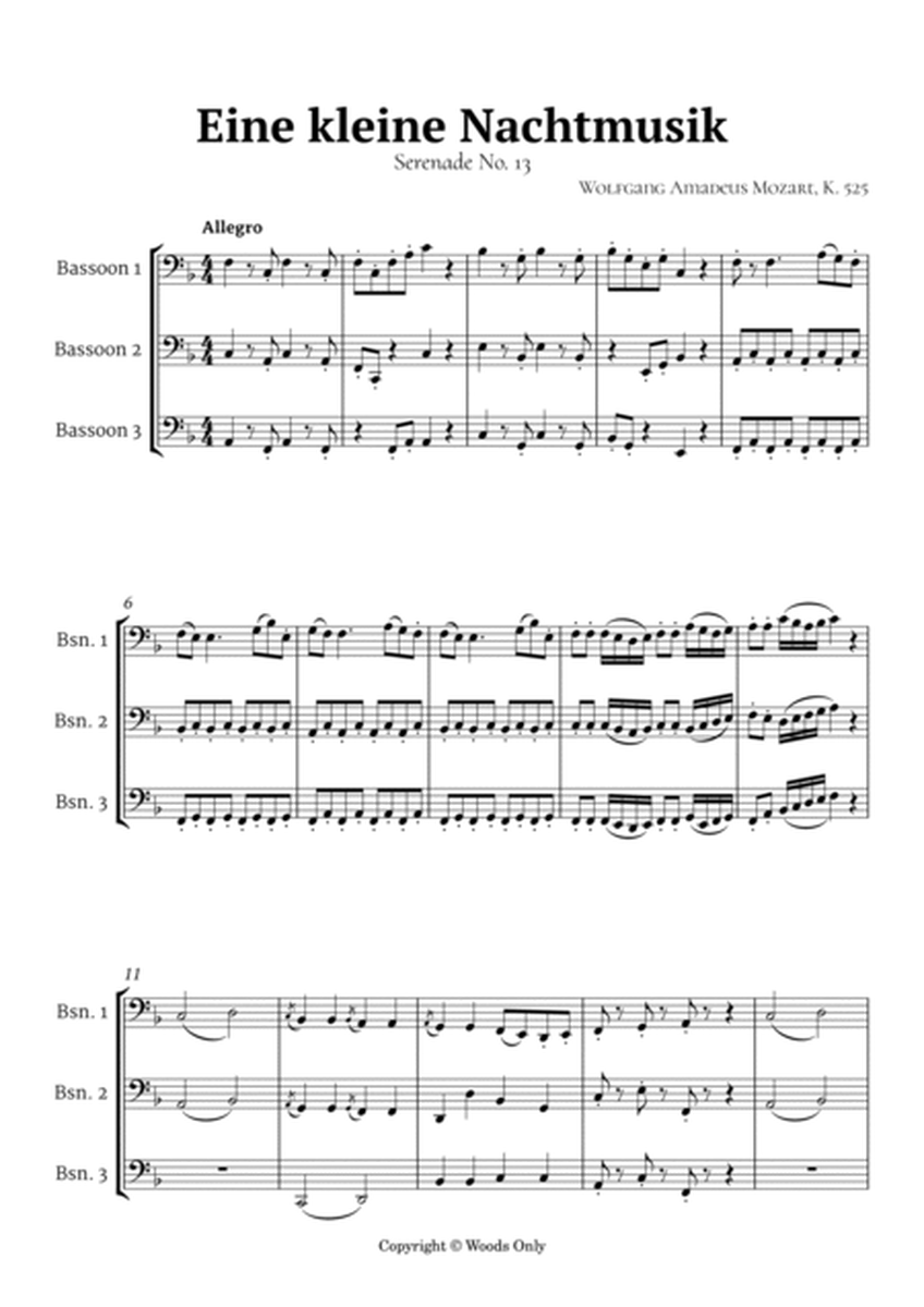 Eine kleine Nachtmusik in F Major by Mozart K 525 for Bassoon Trio image number null