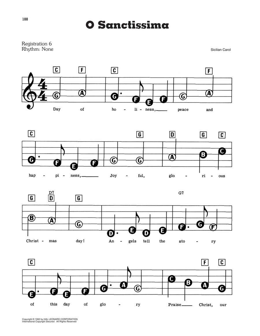 O Sanctissima Electronic Keyboard scores gallery preview page 1
