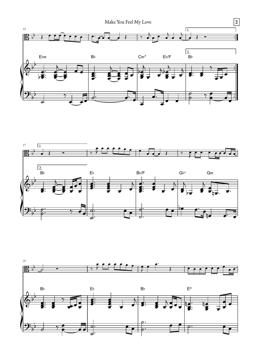 Make You Feel My Love Viola scores gallery preview page 2
