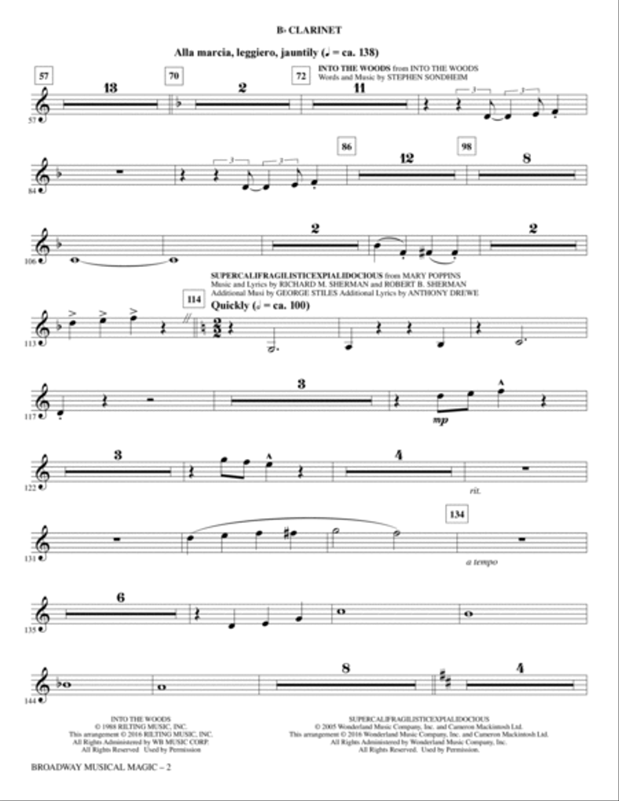 Broadway Musical Magic - Clarinet Choir scores gallery preview page 2