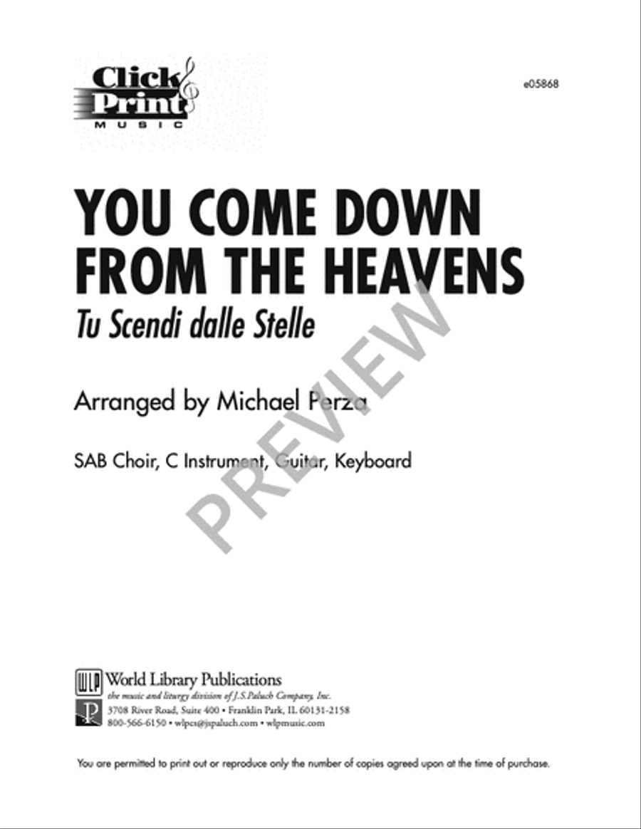 You Come Down From the Heavens 4-Part scores gallery preview page 3