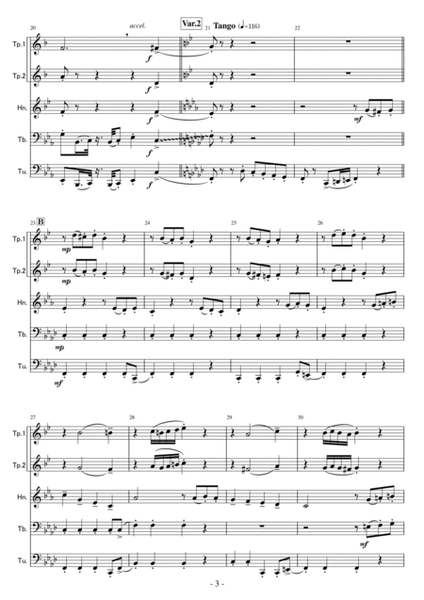 FIve Variations on "I met a bear" (for brass quintet) image number null