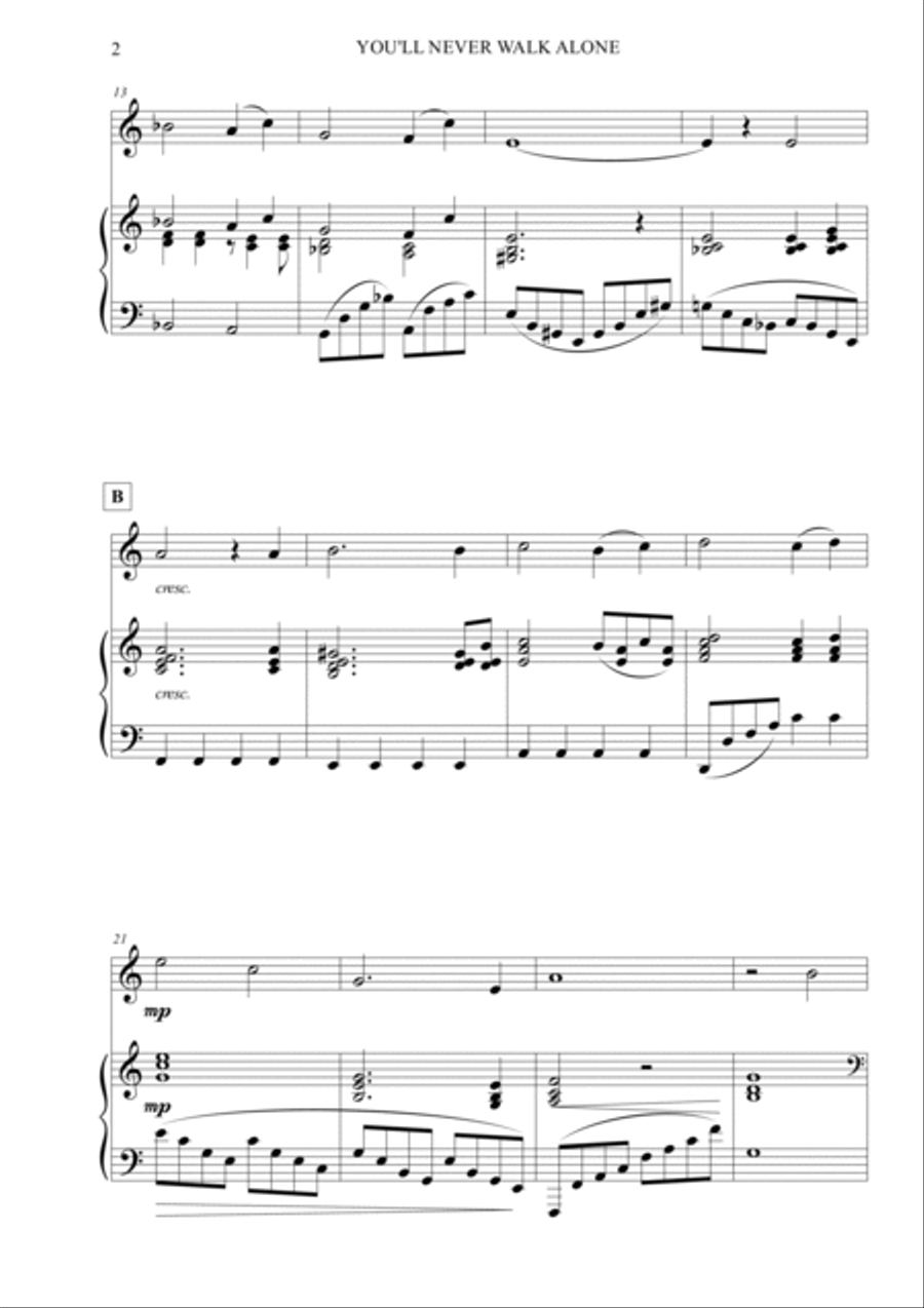 You'll Never Walk Alone Violin Solo scores gallery preview page 3