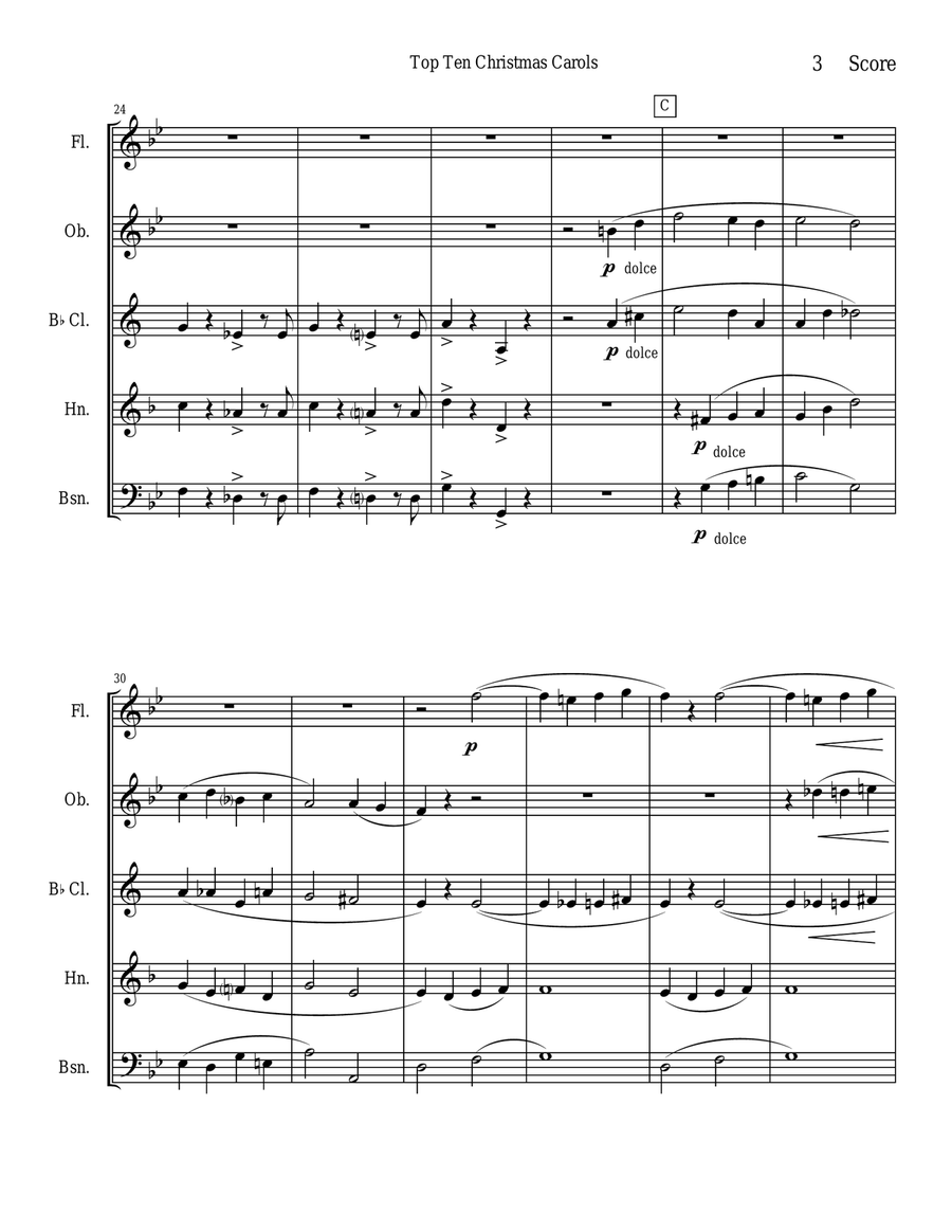 O Come All Ye Faithful for Woodwind Quintet Woodwind Quintet scores gallery preview page 3