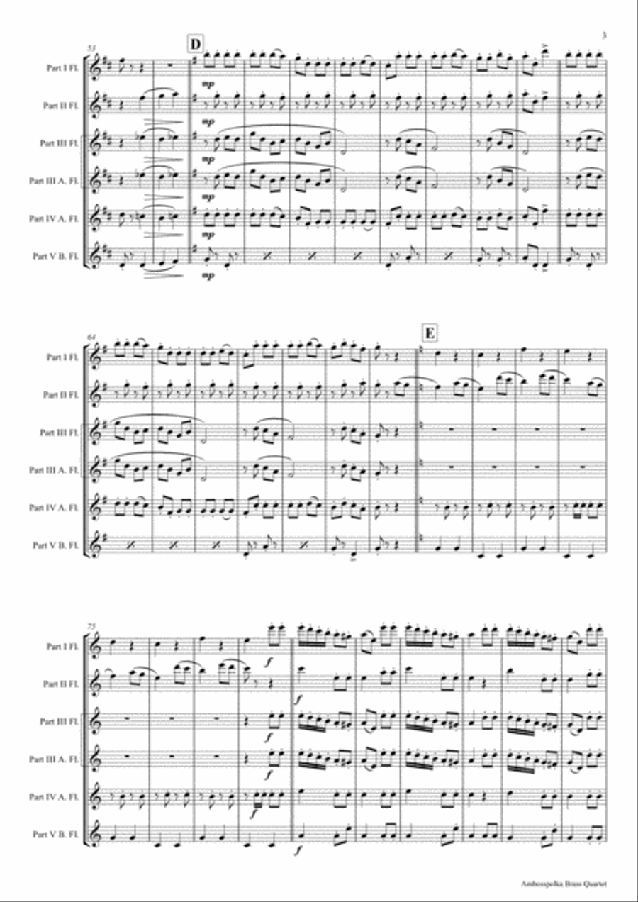 Amboss-Polka - German Polka - Oktoberfest - Flute Quintet Woodwind Ensemble scores gallery preview page 3