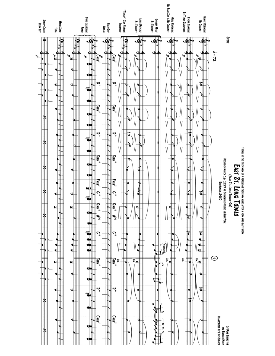 East St. Louis Toodle-oo Jazz Ensemble scores gallery preview page 1