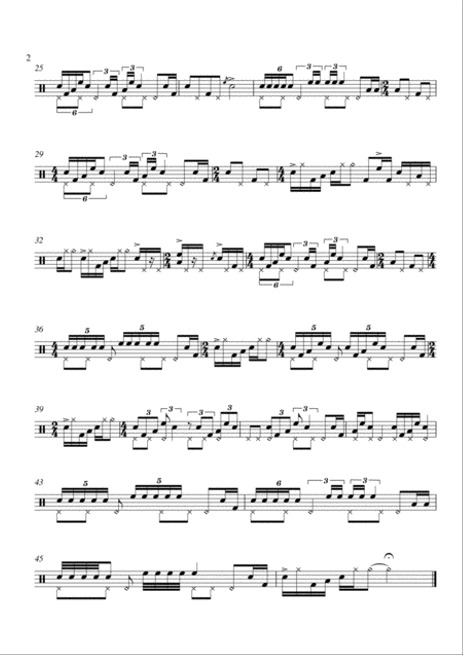 Five Year Plan - Solo for Drum Set Drum Set scores gallery preview page 2