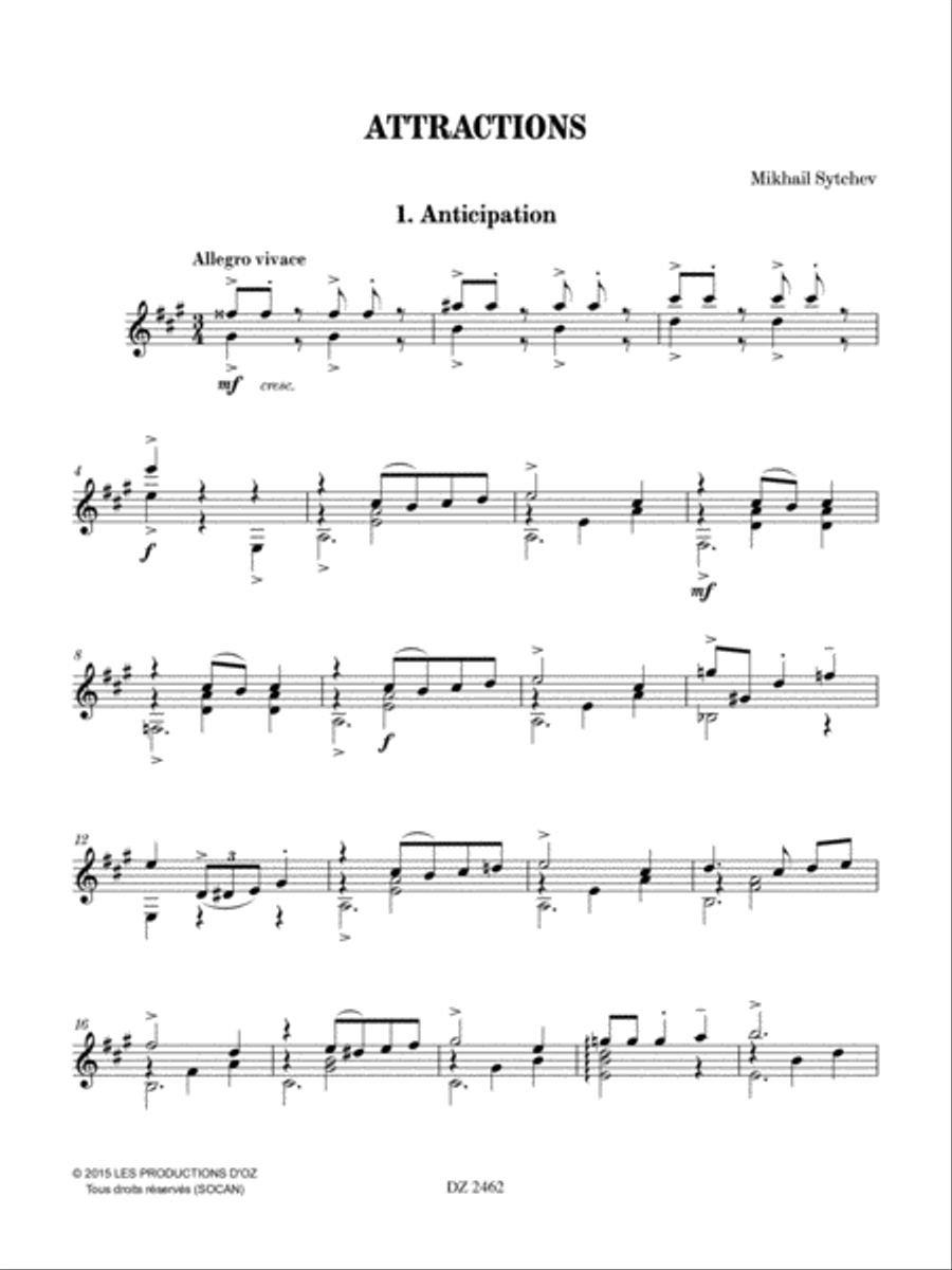 Attractions Classical Guitar scores gallery preview page 2