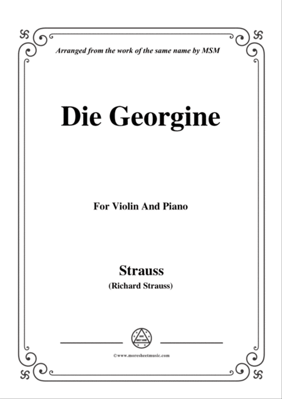 Richard Strauss-Die Georgine, for Violin and Piano