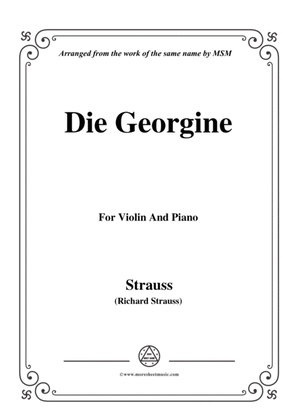Richard Strauss-Die Georgine, for Violin and Piano