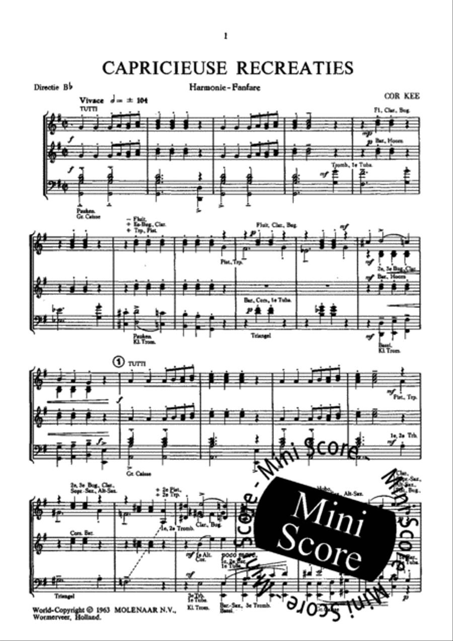 Capricieuse Recreaties Capricieuse Recreaties Concert Band scores gallery preview page 3