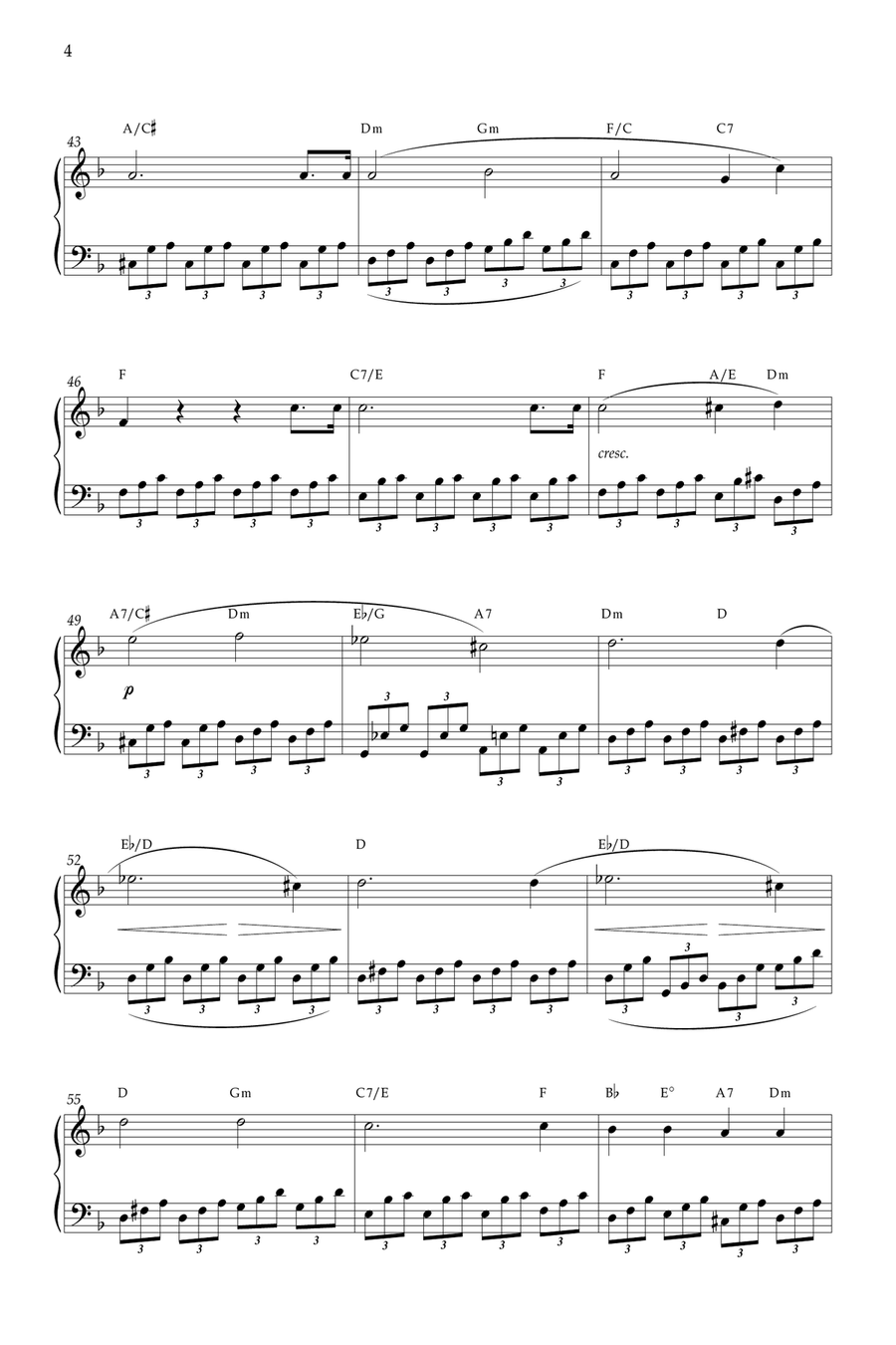 Moonlight Sonata (Beethoven) D minor - Piano and chords Piano Solo scores gallery preview page 4