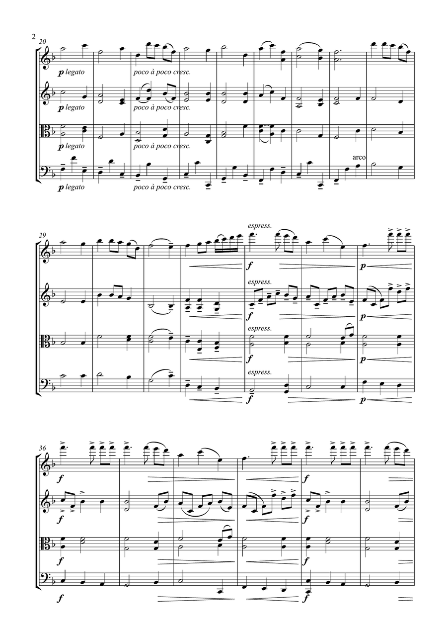 Mascagni: Intermezzo from Cavalleria Rusticana (string quartet) String Quartet scores gallery preview page 2