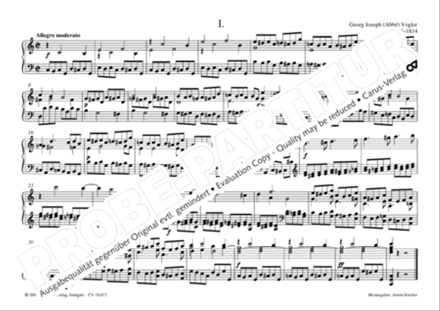 Vogler, 32 Preludes pour l' Orgue ou Pianoforte Piano scores gallery preview page 7