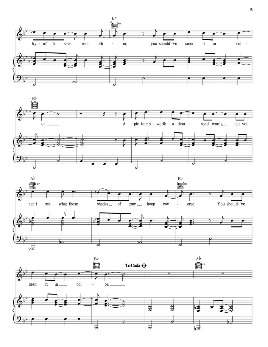 In Color In Color Piano, Vocal, Guitar scores gallery preview page 5