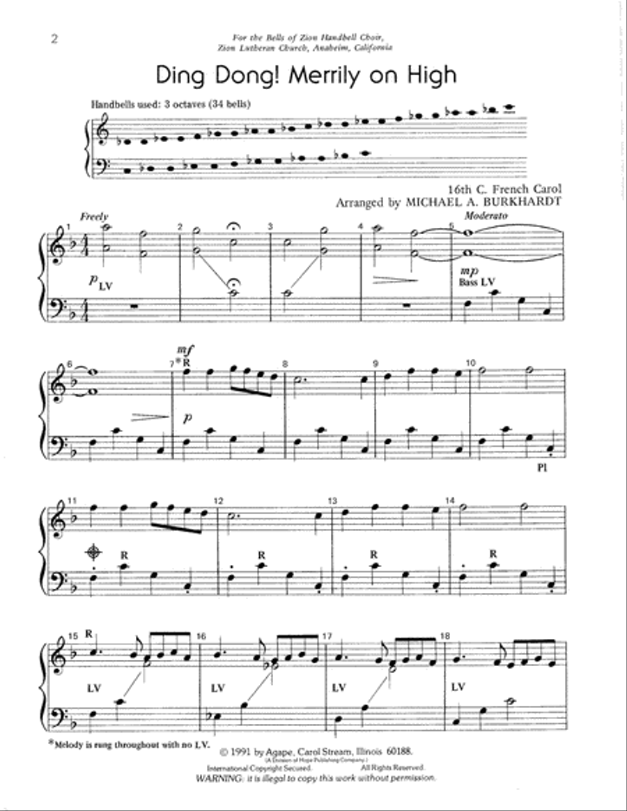 Ding, Dong! Merrily on High 3-Octaves scores gallery preview page 2