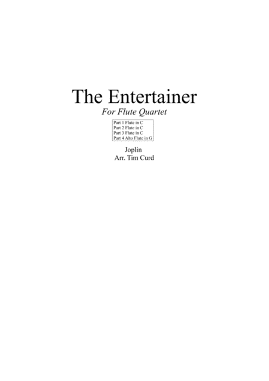 The Entertainer. For Flute Quartet Flute Quartet scores gallery preview page 1