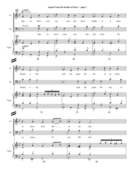 Angels from the Realms of Glory - Full Score