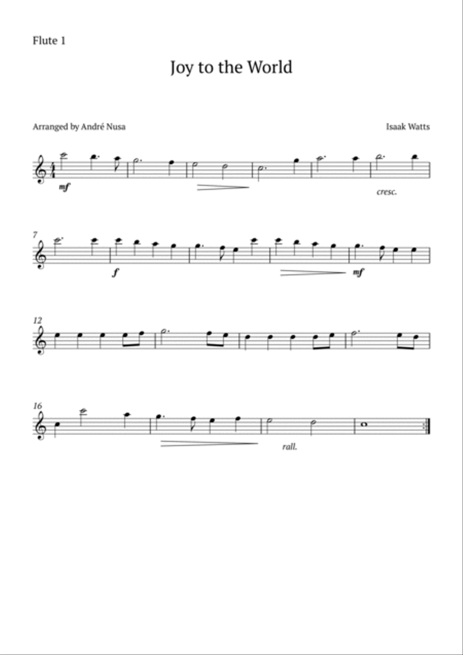 Joy to the World Woodwind Quintet scores gallery preview page 3
