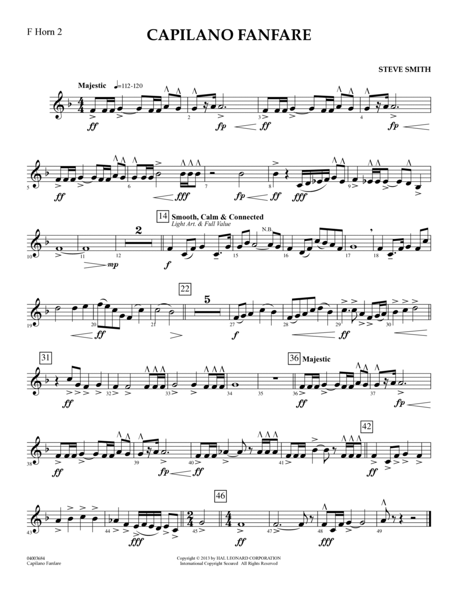 Capilano Fanfare (Digital Only) - F Horn 2 Concert Band scores gallery preview page 1
