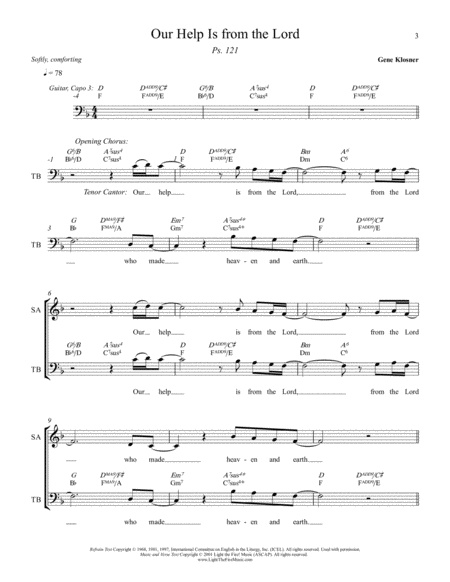 Our Help Is from the Lord (Ps. 121) [SATB Lead Sheet] image number null