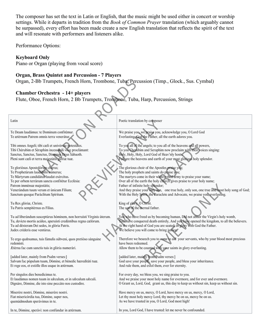 Te Deum (Organ, Brass, Percussion Score) Organ scores gallery preview page 5