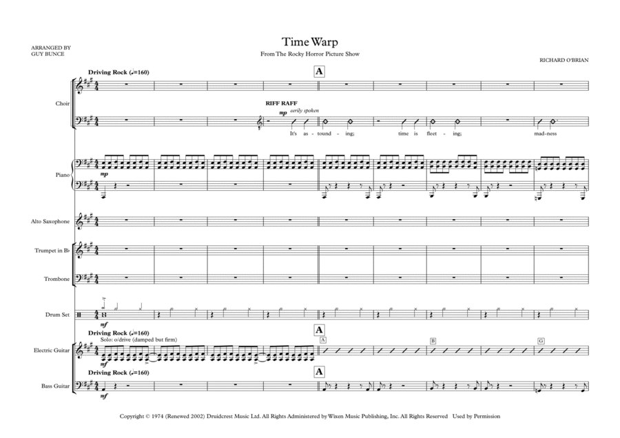 Time Warp Choir scores gallery preview page 1