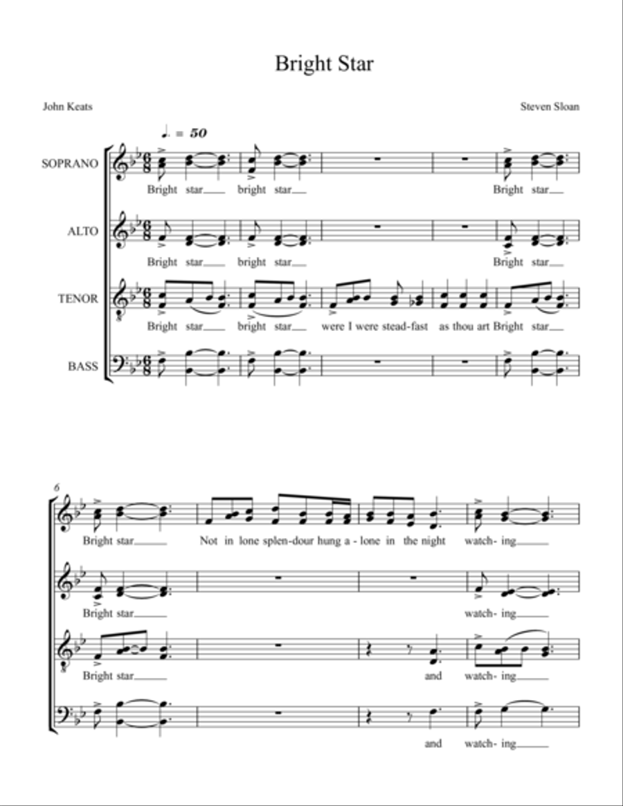 Bright Star Bright Star Divisi scores gallery preview page 1