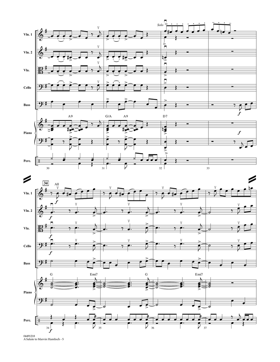 A Salute To Marvin Hamlisch - Conductor Score (Full Score) Orchestra scores gallery preview page 5