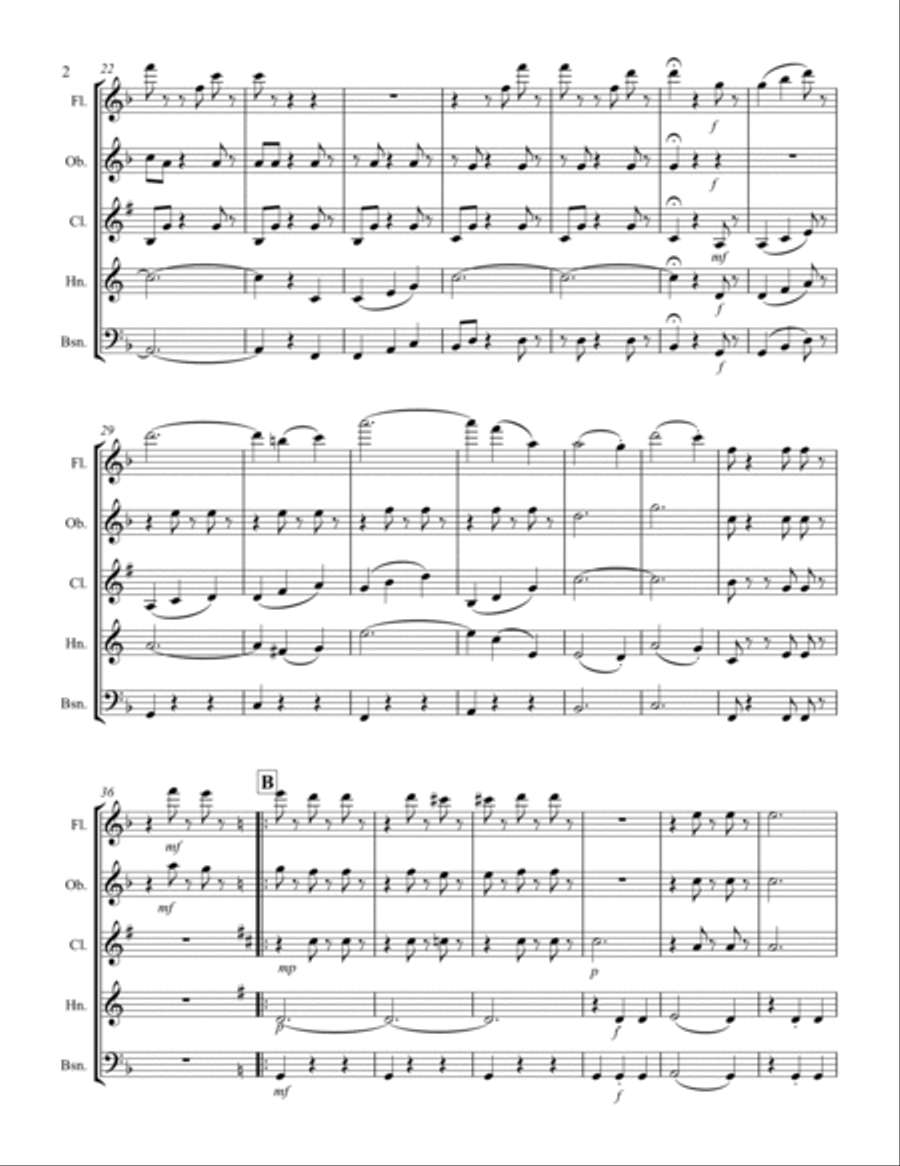 The Blue Danube (for Woodwind Quintet) Woodwind Quintet scores gallery preview page 3