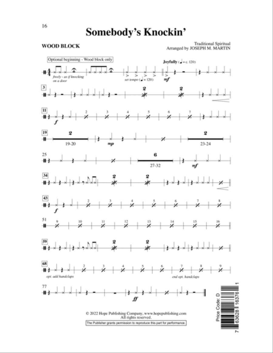 Somebody's Knockin' Children's Choir scores gallery preview page 16