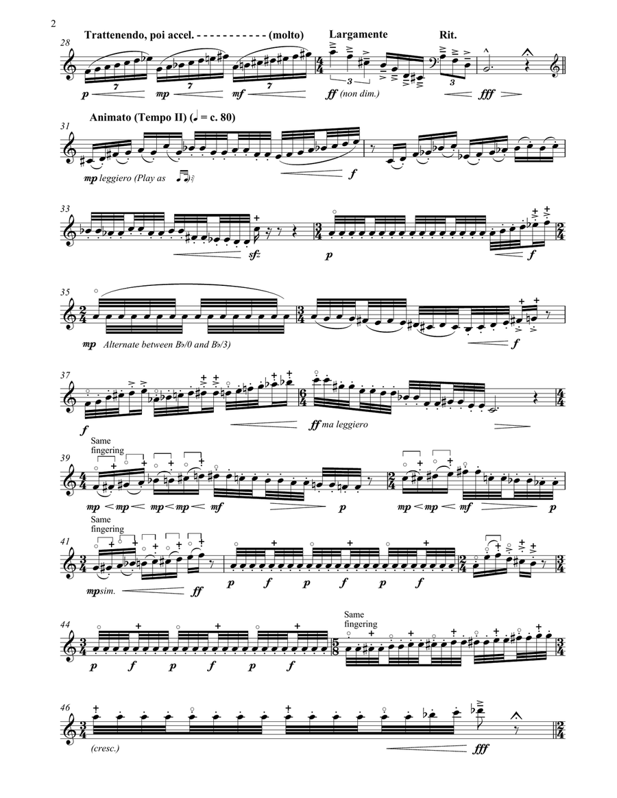 Concert Etude For Solo Horn In F Piano, Vocal, Guitar scores gallery preview page 2