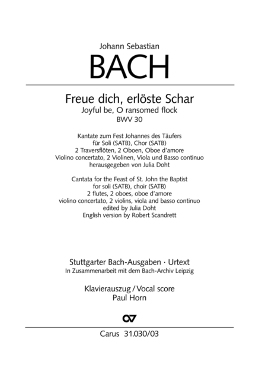 Joyful be, O ransomed flock (Freue dich, erloste Schar) 4-Part scores gallery preview page 2