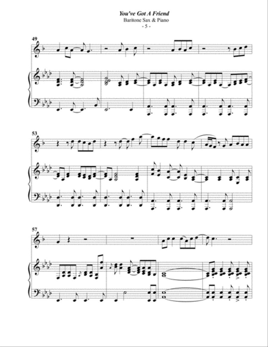 You've Got A Friend You've Got A Friend Baritone Saxophone scores gallery preview page 5