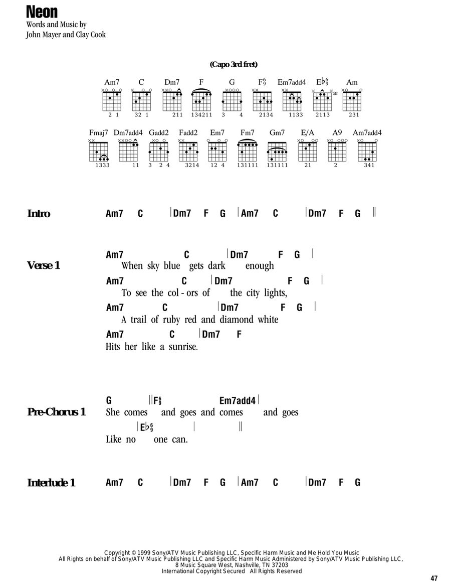 Neon Acoustic Guitar scores gallery preview page 1