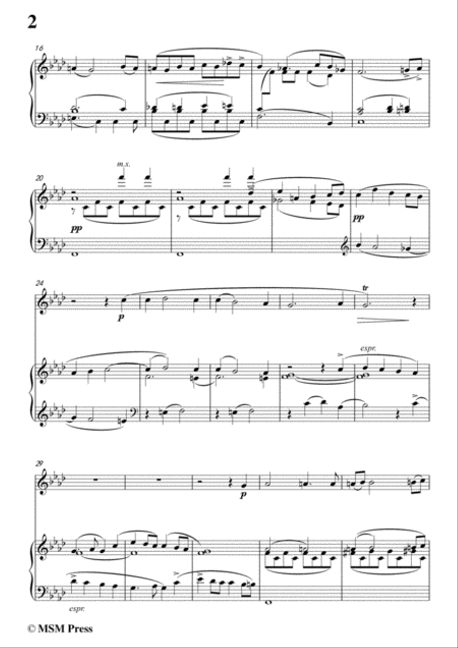 Mahler-Nun will die Sonn' so hell aufgeh'n(Kindertotenlieder Nr. 1) , for Flute and Piano Flute Solo scores gallery preview page 4