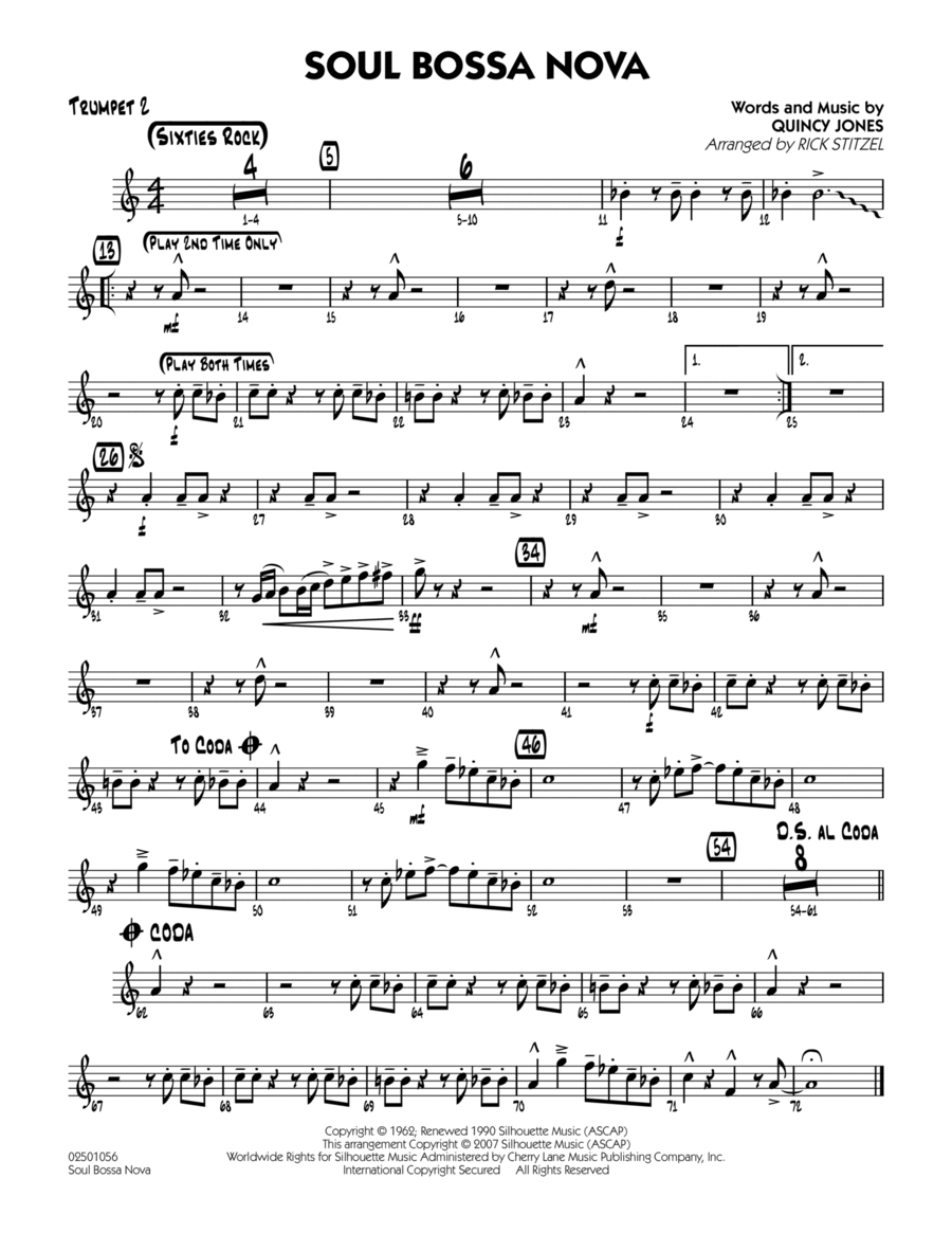 Soul Bossa Nova - Trumpet 2 Jazz Ensemble scores gallery preview page 1