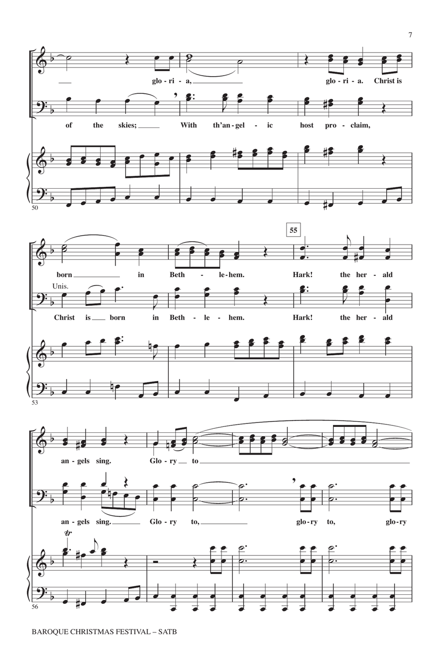 Baroque Christmas Festival (Medley) 4-Part scores gallery preview page 6