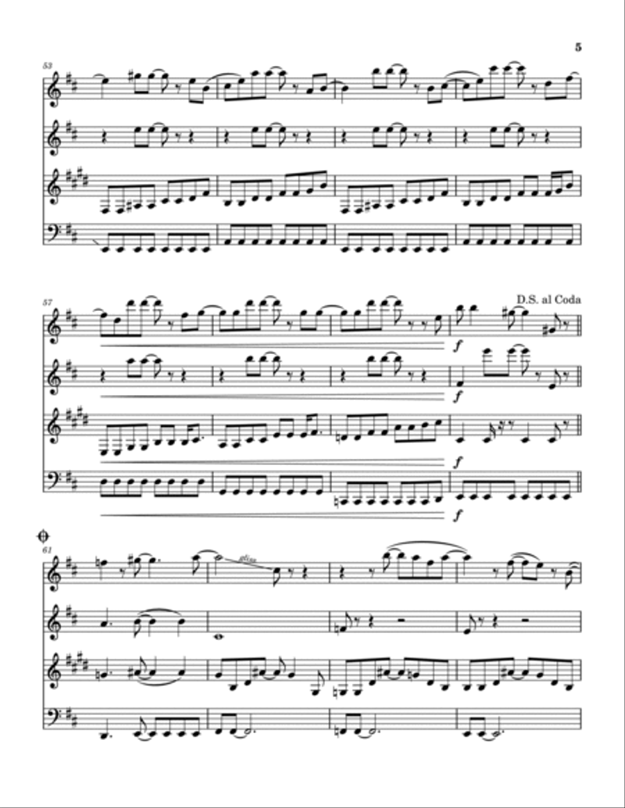 Go All The Way Woodwind Quartet scores gallery preview page 6